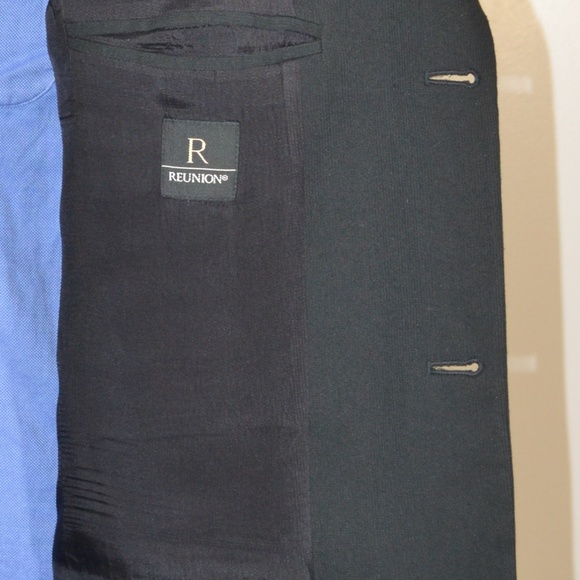 Reunion 42R Sport Coat Blazer Suit Jacket Black St - Picture 6 of 8
